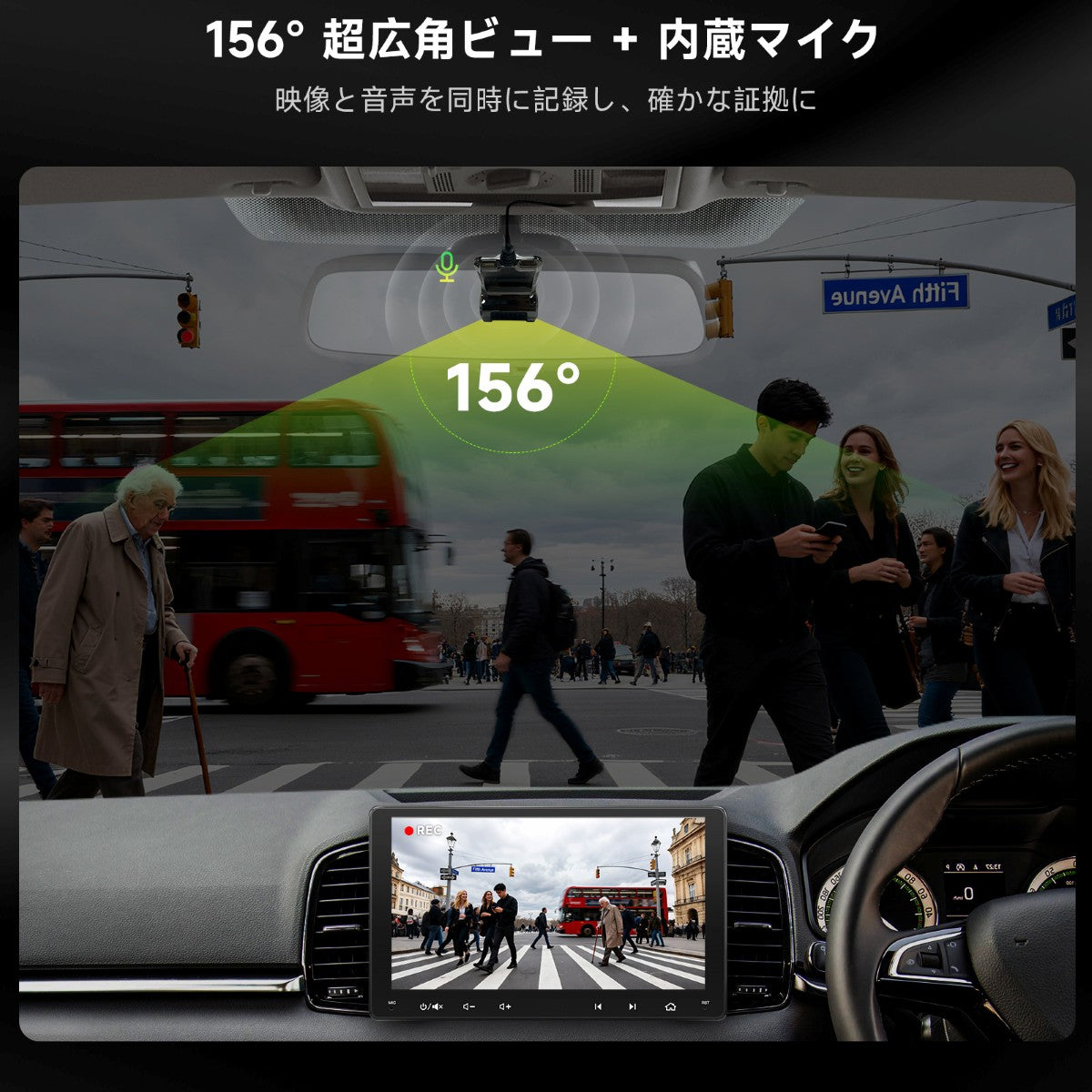 VIN-44P2 Sony センサー搭載 1080P USB接続 ドライブレコーダー（オンダッシュカメラ）